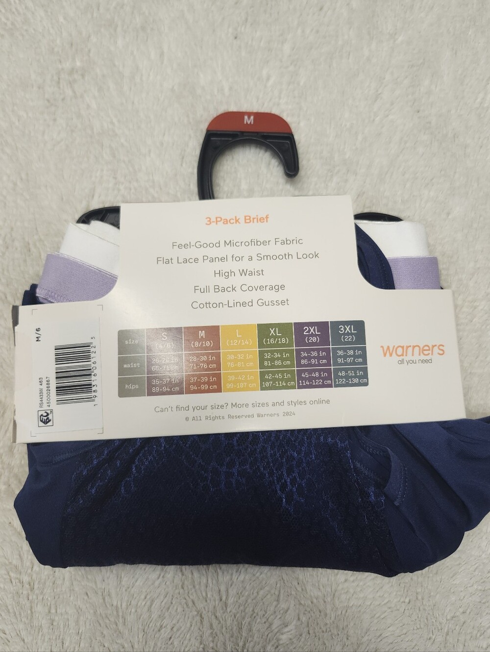 • NWT Warners 3 Pack Tummy Smoothing Brief Microfiber Panties M Multicolor - Picture 3 of 5